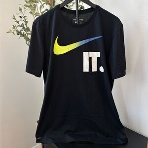 Nike Black Dri-FIT Athletic Tee with White Swoosh Tag